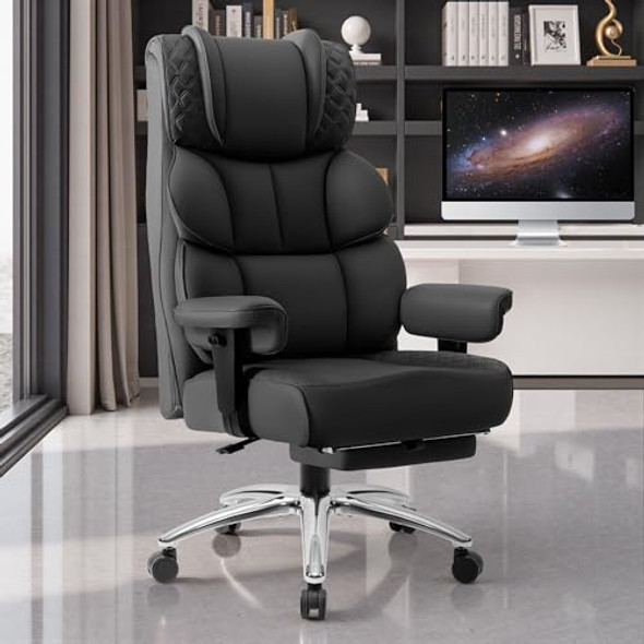 BESTGLORY OFFICE DESK CHAIR BIG AND TALL LEATHER GAMING CHAIR MP-309 - BLACK