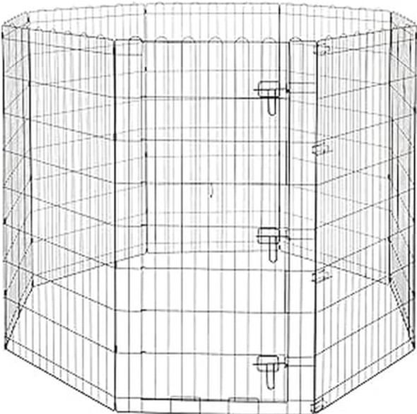 AMAZON BASICS FOLDABLE OCTAGONAL DOG PLAYPEN SINGLE DOOR 48" - X-LARGE - BLACK