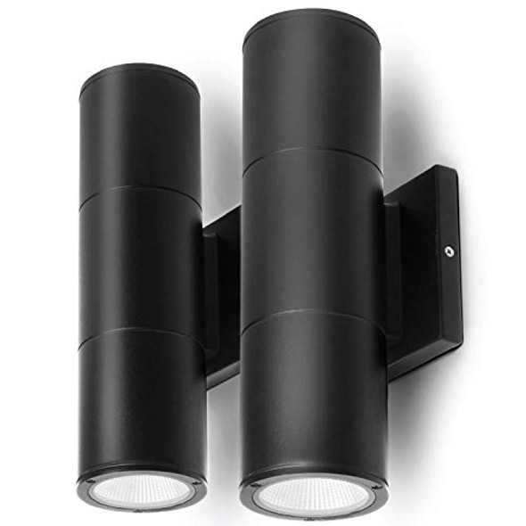 HOME ZONE SECURITY LED MODERN WALL & PORCH SCONCE LIGHT 2-SET - BLACK