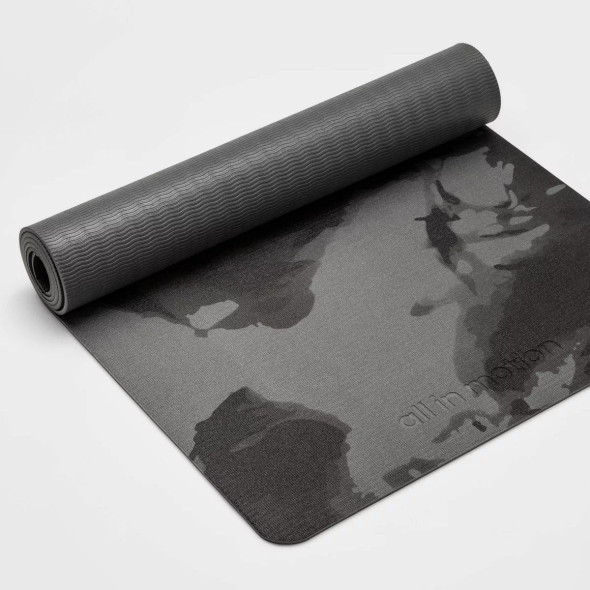 ALL IN MOTION SWIRL PRINT YOGA MAT 5MM - PVC MATERIAL, LOW TACK GRIP - GRAY ALL IN MOTION SWIRL PRINT YOGA MAT 5MM - PVC MATERIAL, LOW TACK GRIP - GRAY