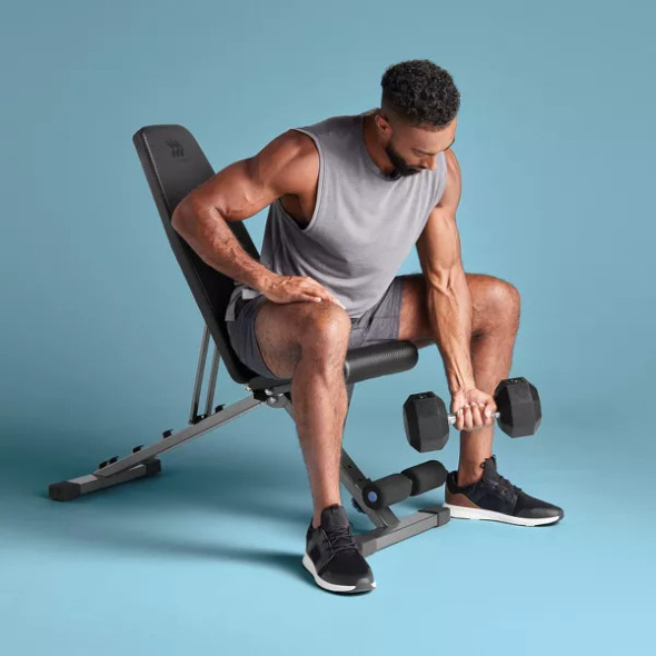 ALL IN MOTION ADJUSTABLE WEIGHT BENCH  ALL IN MOTION IRON FRAME - BLACK/GRAY ALL IN MOTION ADJUSTABLE WEIGHT BENCH  ALL IN MOTION IRON FRAME - BLACK/GRAY
