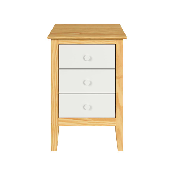 ADEPTUS JELA EASY PIECES SOLID WOOD 3 DRAWER END TABLE NATURAL/WHITE FRONT