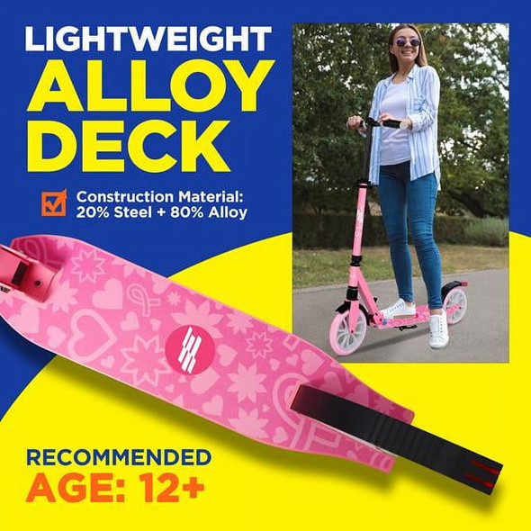 SERENELIFE KICK SCOOTER ADULT TEENAGERS KIDS 2 WHEEL SCOOTER - PINK SERENELIFE KICK SCOOTER ADULT TEENAGERS KIDS 2 WHEEL SCOOTER - PINK