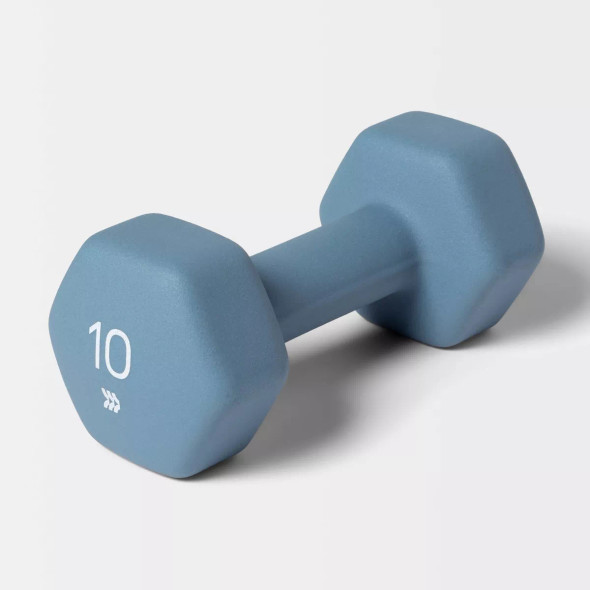 ALL IN MOTION SINGLE 10 LB HEX DUMBBELL - NEOPRENE GRAY ALL IN MOTION SINGLE 10 LB HEX DUMBBELL - NEOPRENE GRAY