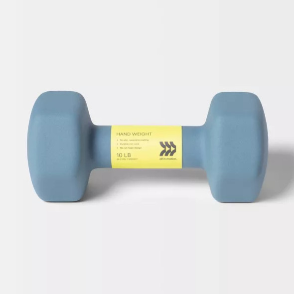 ALL IN MOTION SINGLE 10 LB HEX DUMBBELL - NEOPRENE GRAY ALL IN MOTION SINGLE 10 LB HEX DUMBBELL - NEOPRENE GRAY