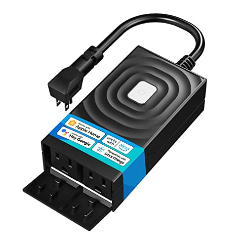 MEROSS SMART OUTDOOR PLUG WIFI OUTLET COMPATIBLE APPLE HOMEKIT - Black