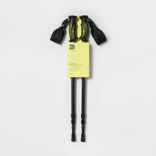 ALL IN MOTION 2PK ADJUSTABLE TREKKING POLES: ALUMINUM, RUBBER HANDLES - BLACK ALL IN MOTION 2PK ADJUSTABLE TREKKING POLES: ALUMINUM, RUBBER HANDLES - BLACK