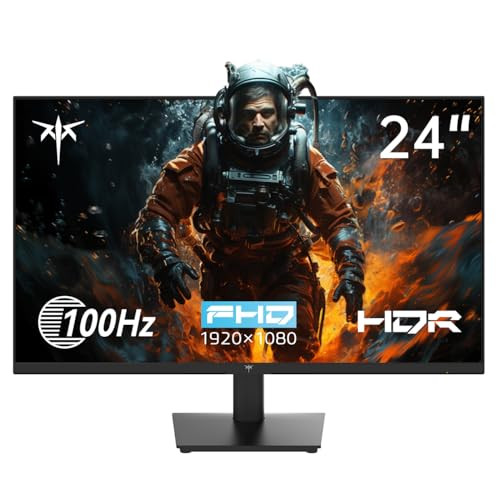 KTC 24" COMPUTER MONITOR FULL HD 100HZ HDR10 FREESYNC HDMI-VGA H24V13 - BLACK