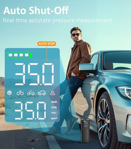 BBD CAR TIRE INFLATOR PORTABLE AIR COMPRESSOR, 0.8 MIN FULL INFLATION 160PSI New