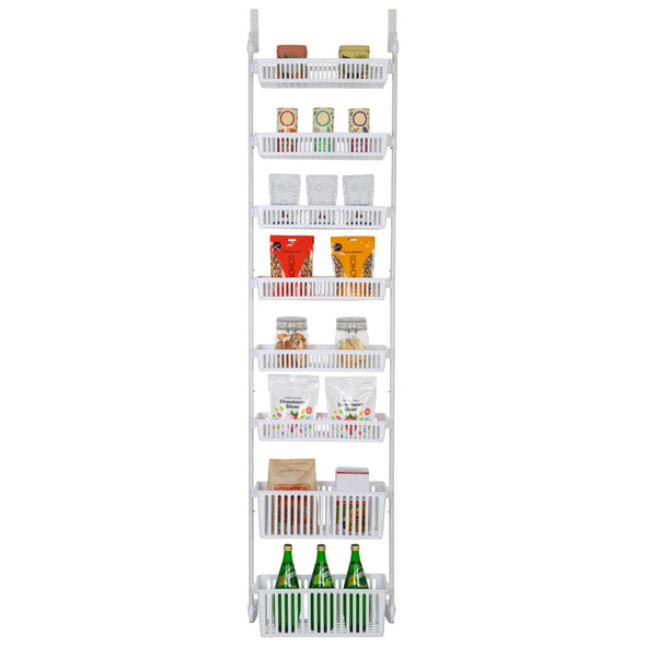 HOUSEHOLD ESSENTIALS SMART DESIGN 8-TIER OVER THE DOOR HANGING PANTRY ORGANIZER