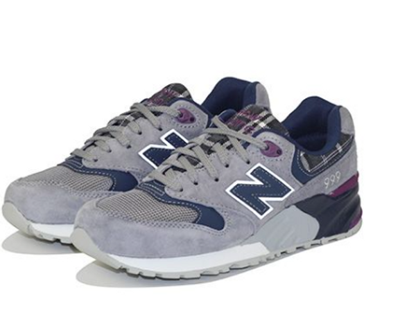 NEW BALANCE FOR WOMEN TARTAN SNEAKERS US WOMEN 5.5 - GRAY/NAVY/PURPLE New