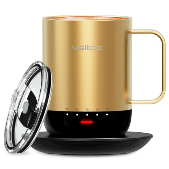 VSITOO S3 PRO 14 OZ SMART MUG SELF WARMING ELECTRIC MUG HEATED COFFEE MUG - GOLD New VSITOO S3 PRO 14 OZ SMART MUG SELF WARMING ELECTRIC MUG HEATED COFFEE MUG - GOLD New