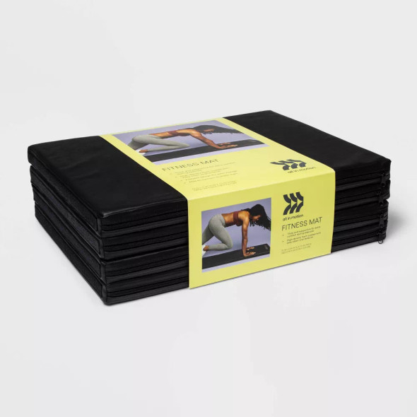ALL IN MOTION VINYL FITNESS MAT - SIZE 72IN (L), 24IN (W), 1.5IN THICK - BLACK New ALL IN MOTION VINYL FITNESS MAT - SIZE 72IN (L), 24IN (W), 1.5IN THICK - BLACK New