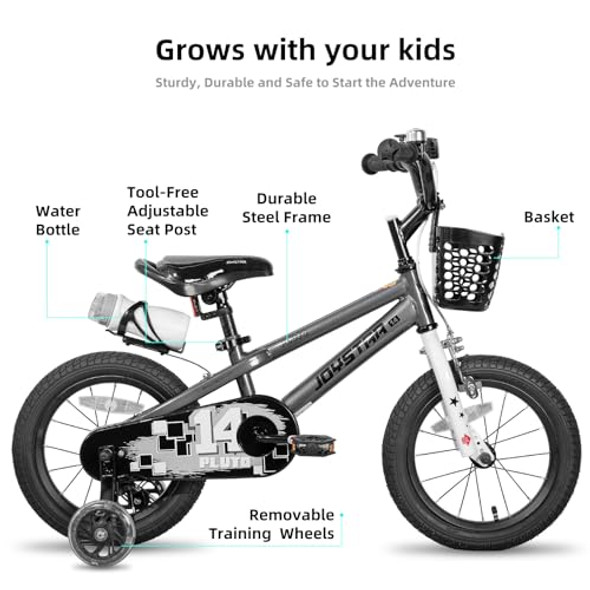 JOYSTAR PLUTO KIDS BIKE WITH TRAINING WHEEL FOR 14 INCH BIKE - GRAY JOYSTAR PLUTO KIDS BIKE WITH TRAINING WHEEL FOR 14 INCH BIKE - GRAY