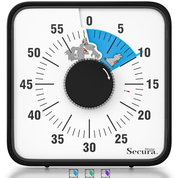 SECURA 60-MINUTE VISUAL COUNTDOWN TIMER 7.5 OVERSIZE CLASSROOM T764 - BLUE SECURA 60-MINUTE VISUAL COUNTDOWN TIMER 7.5 OVERSIZE CLASSROOM T764 - BLUE