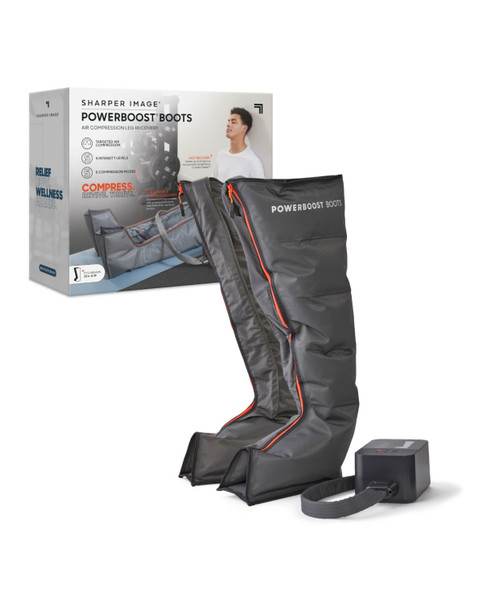 SHARPER IMAGE POWERBOOST® BOOTS, AIR COMPRESSION, FITS 25 New