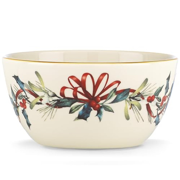 LENOX WINTER GREETINGS 5" BOWL CHRISTMAS & HOLIDAY HOSTING - RED/GREEN
