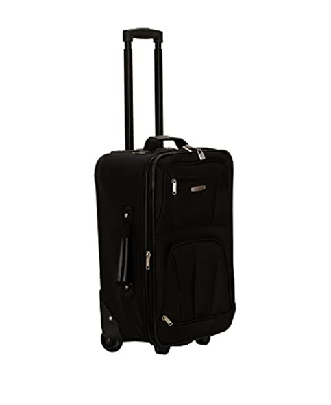 ROCKLAND FASHION SOFTSIDE UPRIGHT LUGGAGE SET EXPANDABLE BLACK 2-PIECE New ROCKLAND FASHION SOFTSIDE UPRIGHT LUGGAGE SET EXPANDABLE BLACK 2-PIECE New