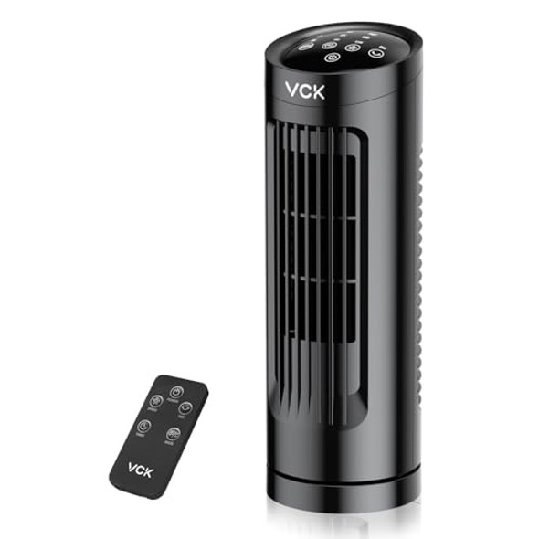 VCK 13'' Tower Fan for Bedroom, 27ft/s Bladeless Fan with 3 Speeds, 3 Modes, 90° VCK 13'' Tower Fan for Bedroom, 27ft/s Bladeless Fan with 3 Speeds, 3 Modes, 90°