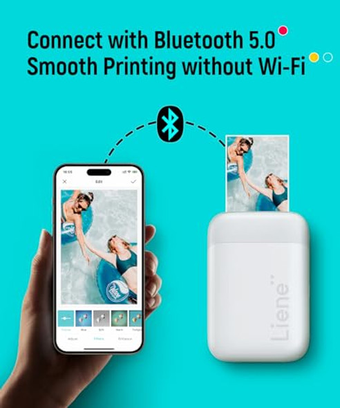 Liene 2x3” Photo Printer, Mini Instant Portable Color Mono Picture Printer