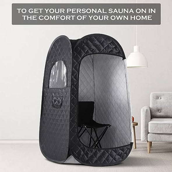 TATALIFE PORTABLE SAUNA HOME SAUNA TENT FULL BODY STEAM SAUNA TENT - BLACK