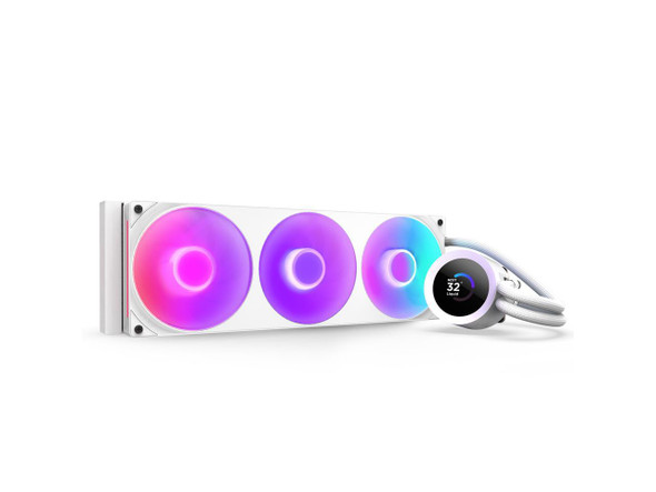 NZXT KRAKEN PLUS RGB 360 MM WHITE AIO LIQUID COOLER WITH 1.54" LCD & RGB CORE