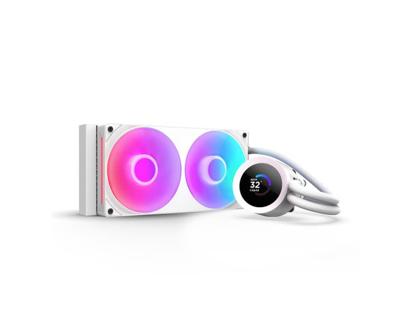 NZXT KRAKEN PLUS RGB 240 MM WHITE AIO LIQUID COOLER WITH 1.54" LCD & RGB CORE