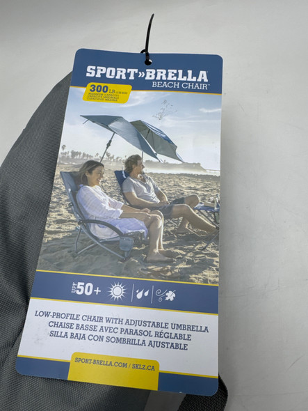 SPORT-BRELLA CHAIR UPF 50+ ADJUSTABLE UMBRELLA BEACH CHAIR 10253 - GRAY New