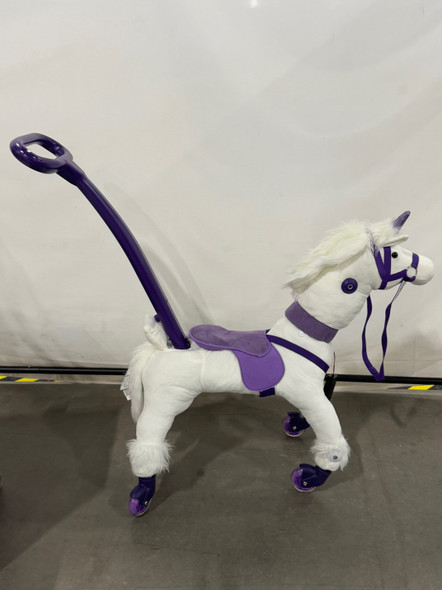 POWER PONY PUSH RIDING TOY 3+ YEARS, 100 LB CAPACITY - WHITE