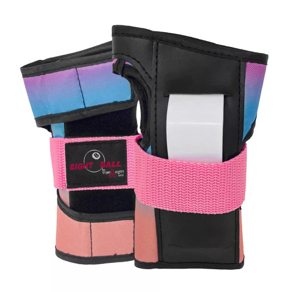 EIGHT BALL KIDS PAD SET 3PK, ELBOW, KNEE, WRIST PROTECTION, AGE 8+ - SUNSET