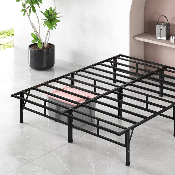 ZINUS SmartBase Compack Mattress Foundation, 14 Inch Metal Bed Frame - Queen