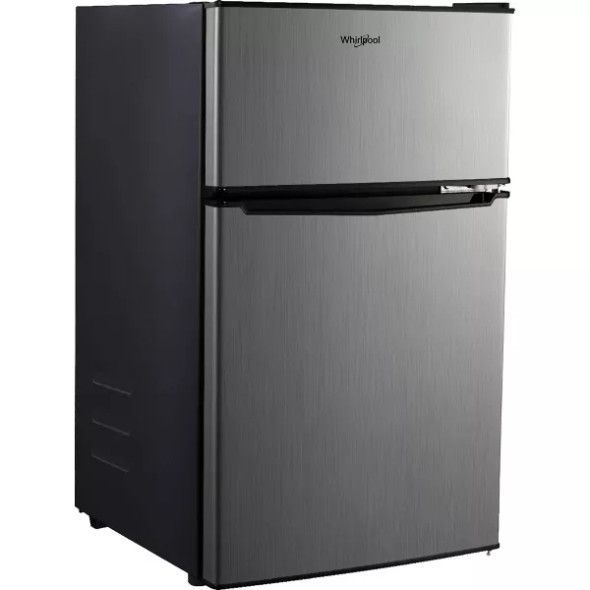WHIRLPOOL 3.1 CU FT MINI REFRIGERATOR REVERSIBLE DOOR - STAINLESS STEEL WHIRLPOOL 3.1 CU FT MINI REFRIGERATOR REVERSIBLE DOOR - STAINLESS STEEL