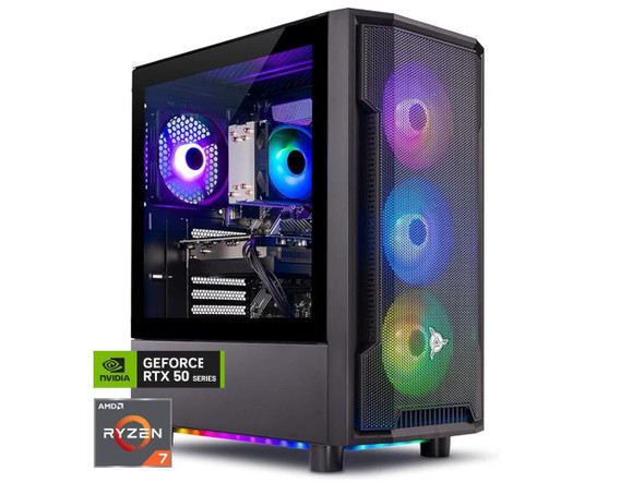 Skytech Gaming Shadow Desktop PC, Ryzen 7 5700 3.7 GHz (4.6GHz),NVIDIA RTX 5050