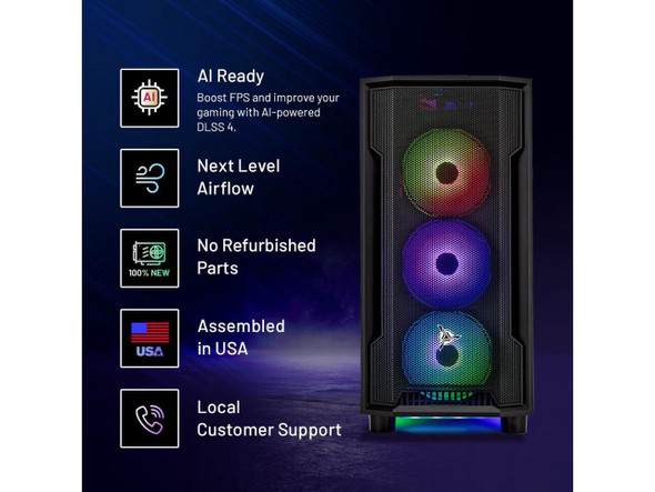 Skytech Gaming Shadow Desktop PC, Ryzen 7 5700 3.7 GHz (4.6GHz),NVIDIA RTX 5050