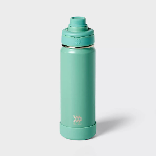 ALL IN MOTION 24OZ STAINLESS STEEL VACUUM INSULATED WATER BOTTLE - SOFT GREEN ALL IN MOTION 24OZ STAINLESS STEEL VACUUM INSULATED WATER BOTTLE - SOFT GREEN
