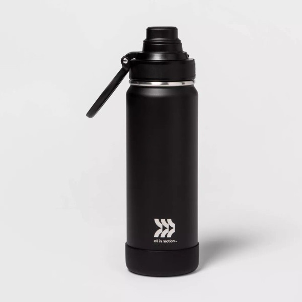 ALL IN MOTION 24OZ VACUUM INSULATED STAINLESS STEEL WATER BOTTLE - BLACK ALL IN MOTION 24OZ VACUUM INSULATED STAINLESS STEEL WATER BOTTLE - BLACK