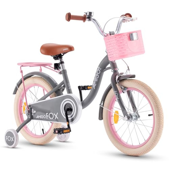 ROYALBABY KIDS BIKE 14INCH CHILDREN BICYCLE WITH BASKET AMIGO/GRAY New
