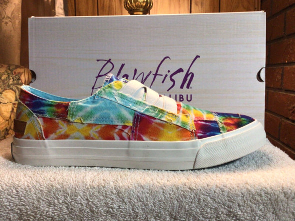 BLOWFISH WOMEN’S BLOWFISH MALIBU SNEAKER US 10/UK 8.5 - RAINBOW TIE-DYE CANVAS New