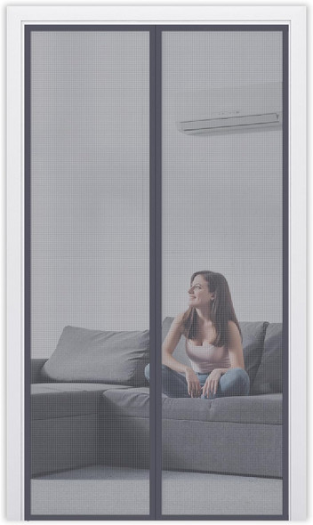 BLUEBALA FIBERGLASS MAGNETIC SCREEN DOOR MESH SIZE 34X82 - GRAY BLUEBALA FIBERGLASS MAGNETIC SCREEN DOOR MESH SIZE 34X82 - GRAY