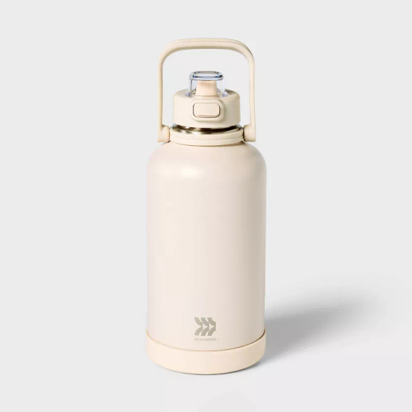 ALL IN MOTION 64OZ STAINLESS STEEL VACUUM INSULATED WATER BOTTLE - CHALK ALL IN MOTION 64OZ STAINLESS STEEL VACUUM INSULATED WATER BOTTLE - CHALK