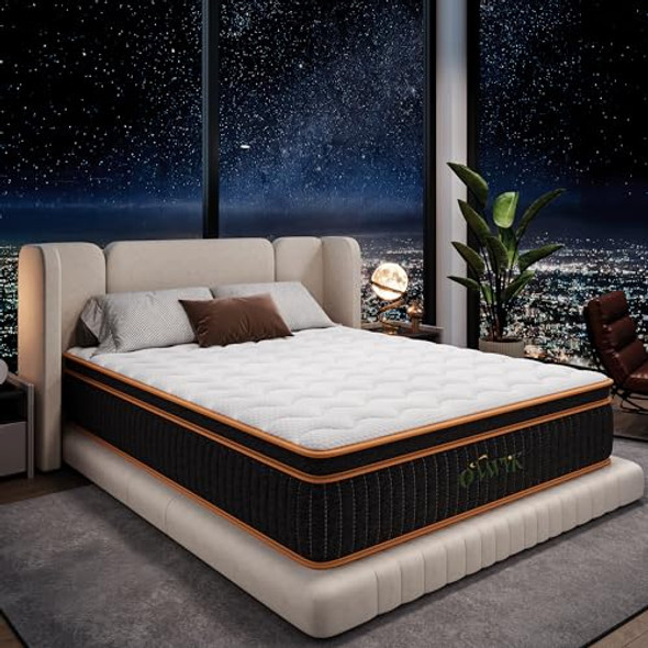 OVWYK QUEEN MATTRESS 12 INCH MATTRESS HYBRID MEDIUM FIRM 365-NIGHT TRIAL New