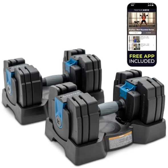 Teeter ProFlex 432 Adjustable Dumbbell Weight Set, 8 in 1 Free Weights 32lb Teeter ProFlex 432 Adjustable Dumbbell Weight Set, 8 in 1 Free Weights 32lb
