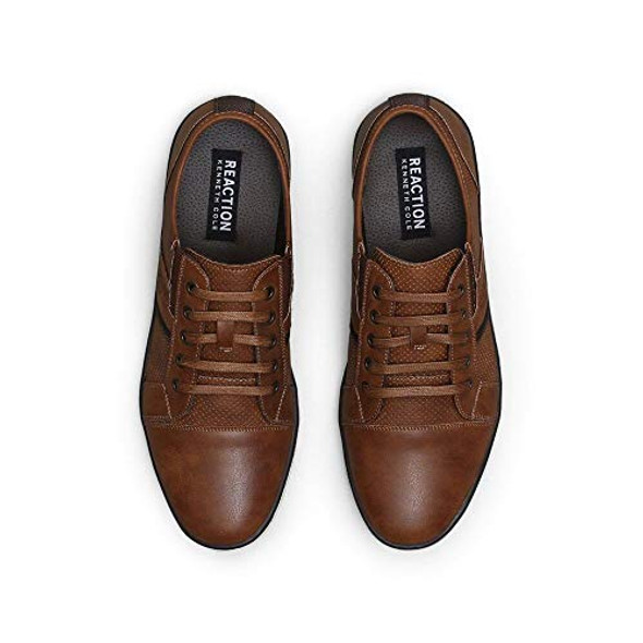 KENNETH COLE REACTION CROWN-ED KING LOW TOP SNEAKER COGNAC SIZE 9 - BROWN KENNETH COLE REACTION CROWN-ED KING LOW TOP SNEAKER COGNAC SIZE 9 - BROWN