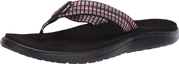 TEVA WOMEN'S VOYA FLIP FLOP - SIZE: WOMEN 11 - BAR STREET MULTI BLACK
