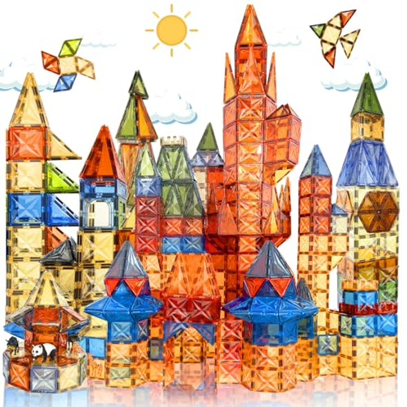 100 PCS Magnetic Tiles Diamond Magnetic Building Set Magnet Tiles STEM Toys 100 PCS Magnetic Tiles Diamond Magnetic Building Set Magnet Tiles STEM Toys