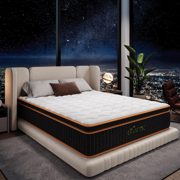Ovwyk Queen Mattress 12 Inch, Hybrid Mattress Bed in a Box, Memory Foam