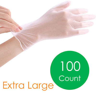 WALLY PLASTIC PREMIUS DISPOSABLE VINYL GLOVES, 100 COUNT, XL - CLEAR New