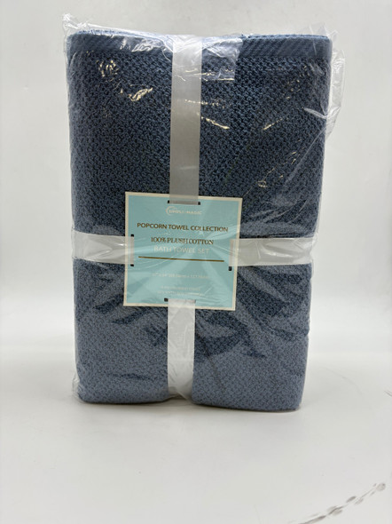 SIMPLI-MAGIC POPCORN TOWEL COLLECTION BATH TOWEL SET OF 4 27X54 - BLUE SIMPLI-MAGIC POPCORN TOWEL COLLECTION BATH TOWEL SET OF 4 27X54 - BLUE