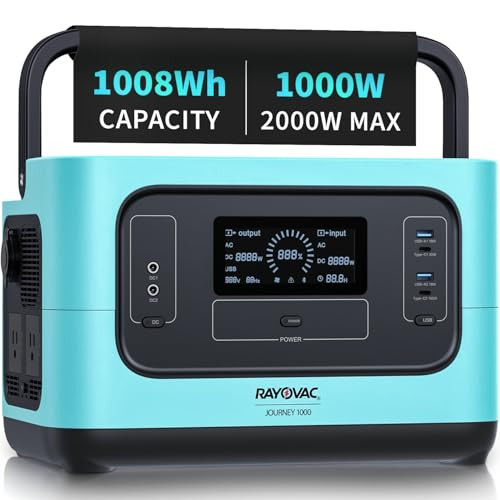 RAYOVAC PORTABLE POWER STATION JOURNEY 1000 1008WH LIFEPO4 545433WEB - BLACK