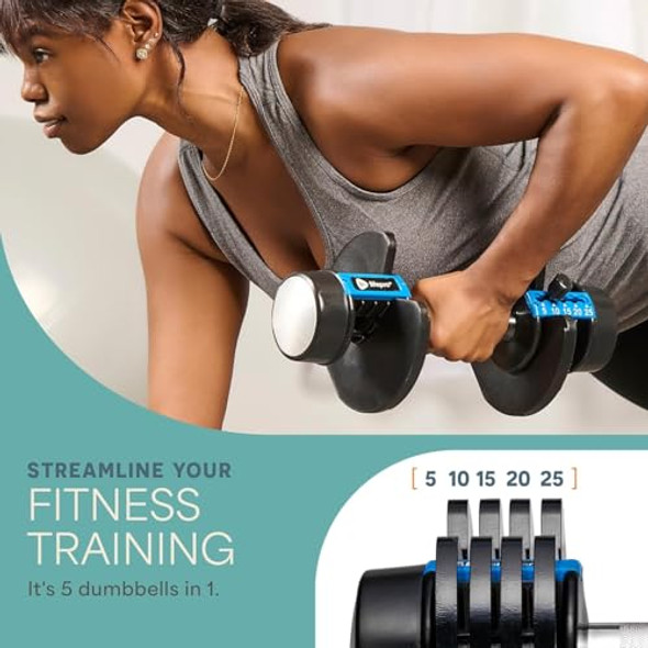 LIFEPRO Adjustable Dumbbells 5-25 lbs with Rack - Black LIFEPRO Adjustable Dumbbells 5-25 lbs with Rack - Black